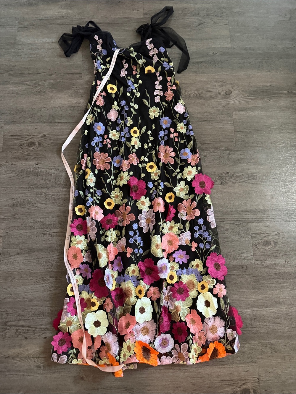Lulus Black Floral Embroidered Maxi Dress